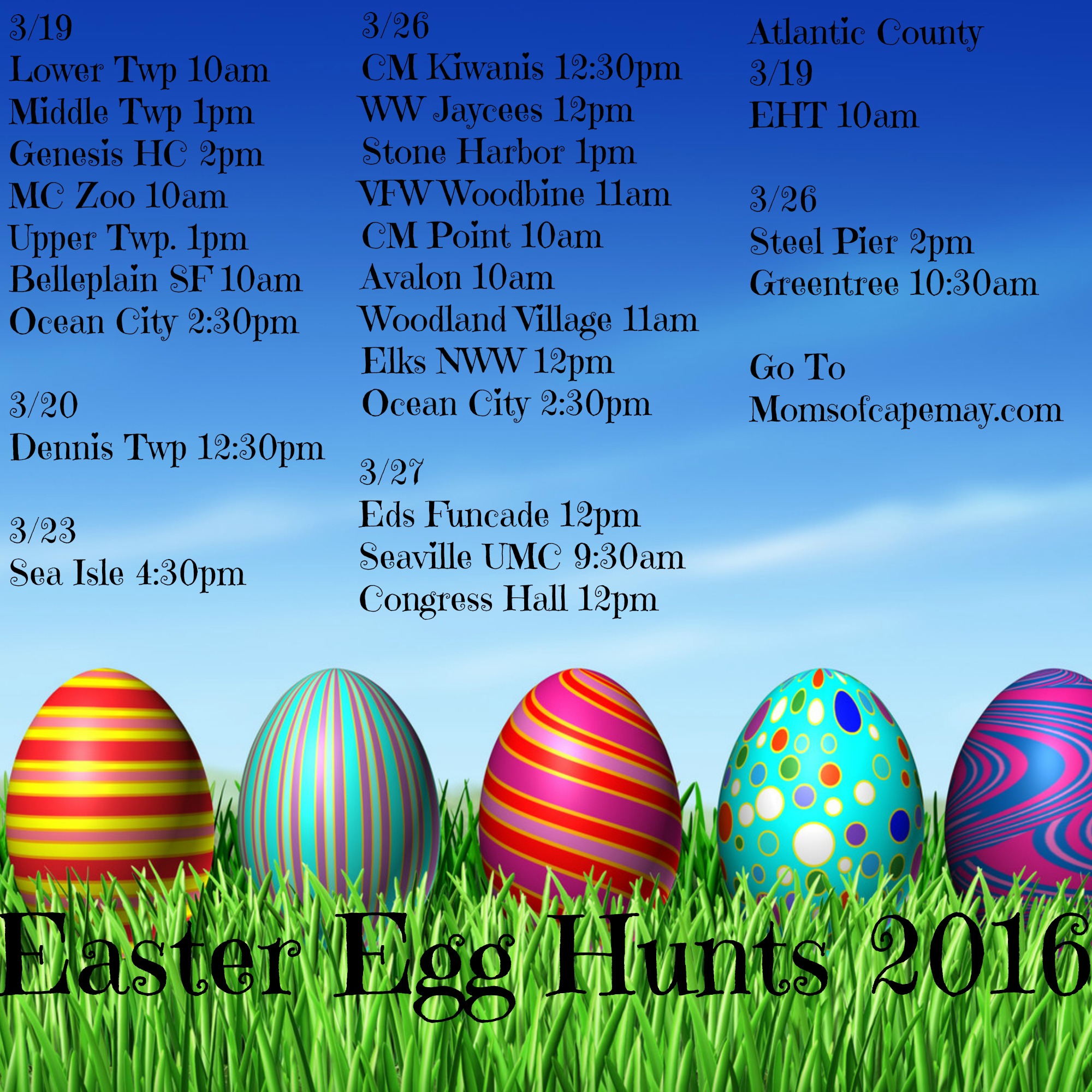 Easter Egg Hunts Southern NJ 2016 - Moms Of Cape May